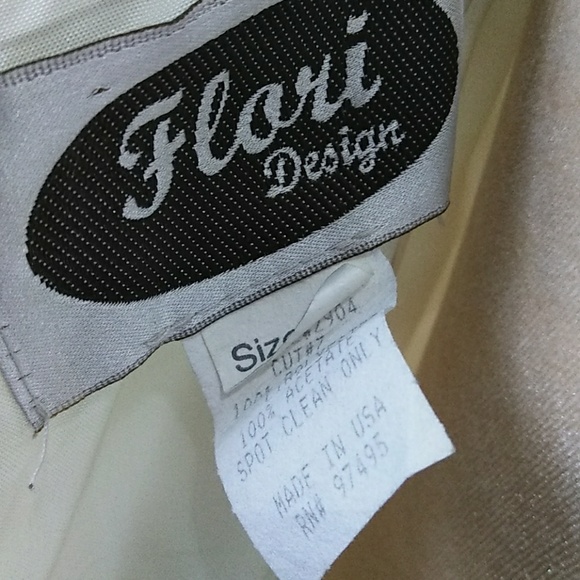 Size 7/8 Vintage Flori Design Ivory Dress - Picture 8 of 9